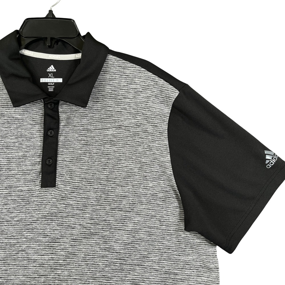 Adidas Golf Performance Polo Shirt Mens XL Grey Short Sleeve Athletic Course